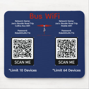 Joe's Road Trip Collins Bus WiFi-Mauspad Mousepad