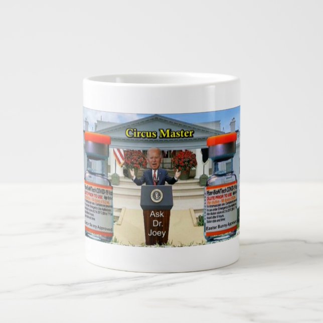 Joey an der Spitze Abgabe Covid. info. Jumbo-Tasse (Vorderseite)