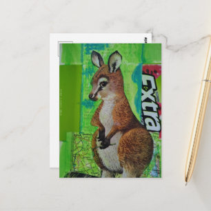 Joey im Junk Journal Mixed Media Collage Postkarte