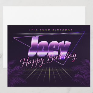 Joey Name Vorname lila retro Karte Geburtstag