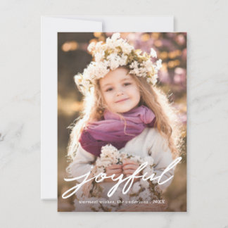 Joful Modern Christmas Handwriting Script Foto Feiertagskarte
