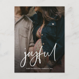 Joful Modern Christmas Handwriting Script Foto Feiertagspostkarte