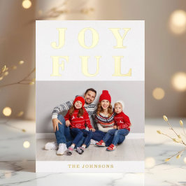 Joful Modern Foto Weihnachten Gold Folien Feiertagskarte
