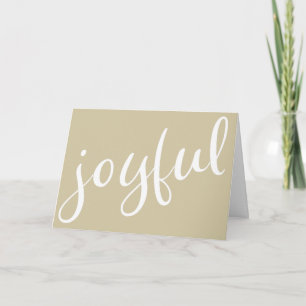 Joful Olive Green Script Weihnachtskarte Feiertagskarte