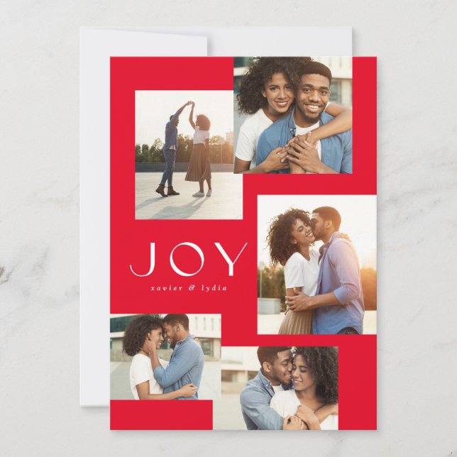 Jofünf Foto Collage moderne Weihnachtszeit Feiertagskarte (Vorderseite)