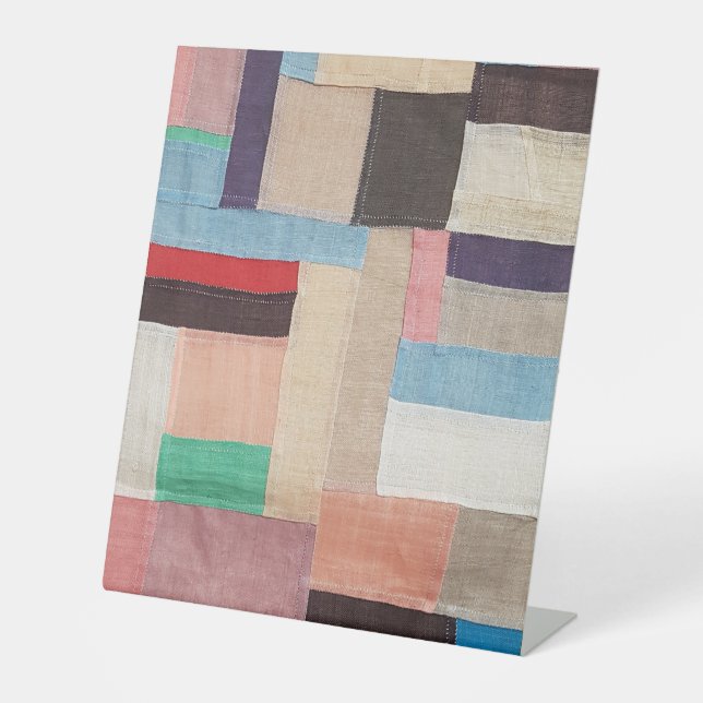 Jogakbo, Handnähte Sockelschild (Vorderseite)