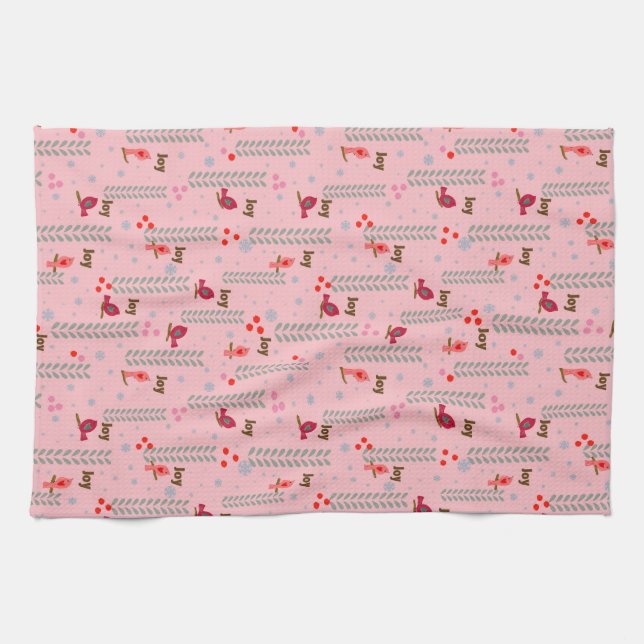 Jogeln Weihnachten - Rosa Geschirrtuch (Horizontal)