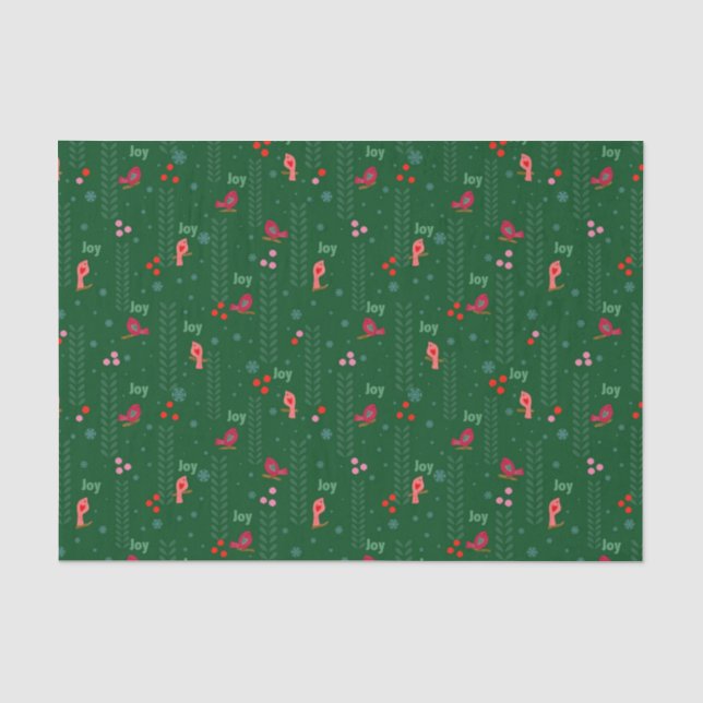 Jogeln Weihnachtsgrün Seidenpapier (Vorderseite)