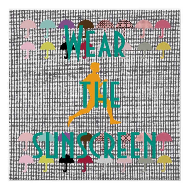Joggen Beach Sunscreen Motivierend Poster (Vorderseite)