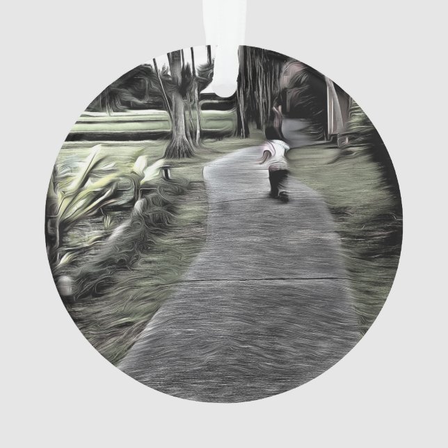 Joggen beginnt Junge Ornament (Rückseite)