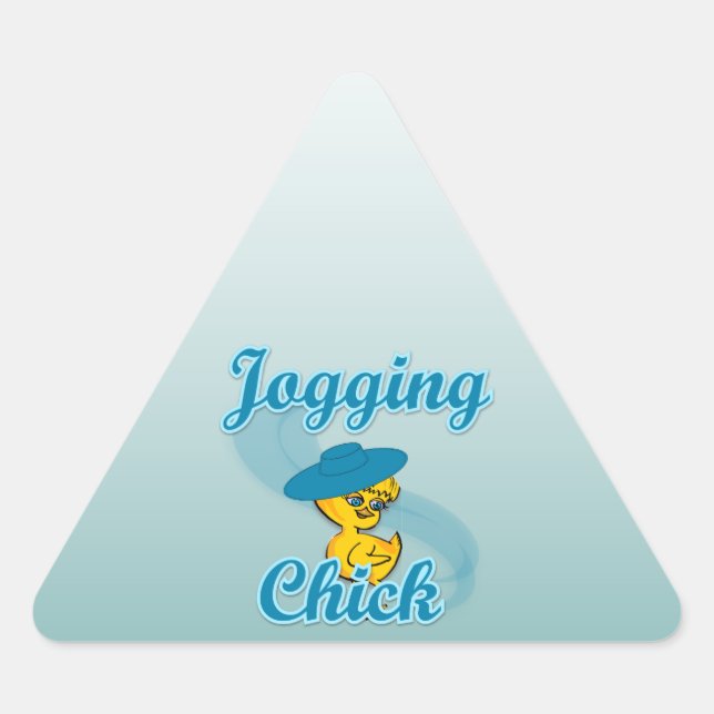 Joggen Chick #3 Dreieckiger Aufkleber (Vorderseite)