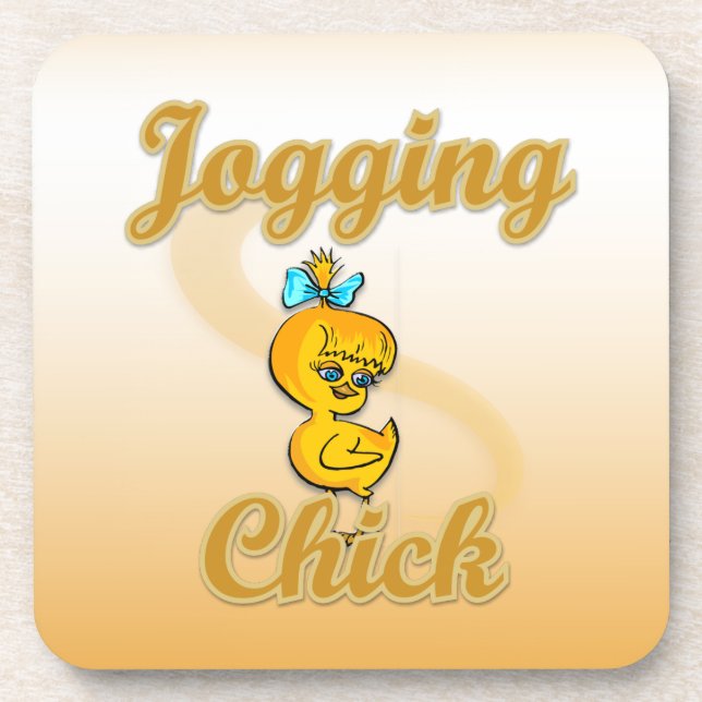 Joggen Chick Untersetzer (Vorderseite)