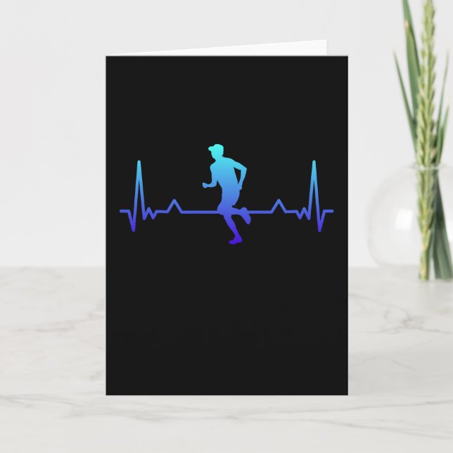 Joggen Heartbeat Funny Running Geschenk Karte (Vorderseite)
