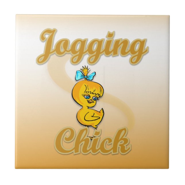 Joggen-Küken Fliese (Vorderseite)