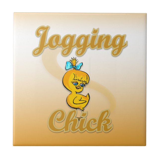 Joggen-Küken Fliese (Vorderseite)