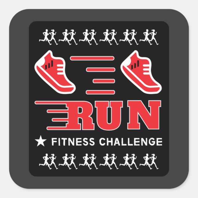 Joggen Motivierend Support Tasse-Throw-Pil anschli Quadratischer Aufkleber (Vorderseite)
