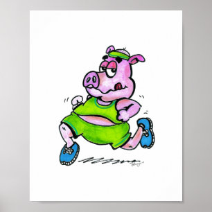 Joggen Pig Poster