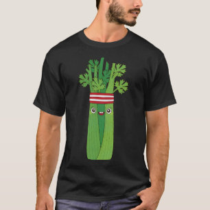 Joggen Sellerie in Schweißband und Laufschuhen T-Shirt