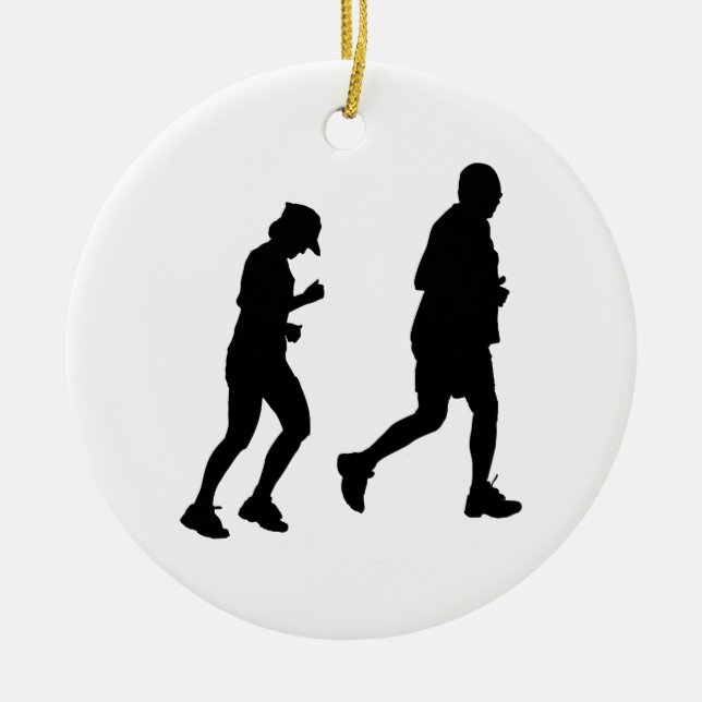 Joggen Silhouette Keramik Ornament (Vorne)