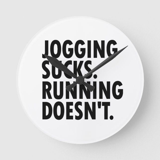 Joggen Sind zum Kotzen. Lauf nicht. Runde Wanduhr (Vorderseite)
