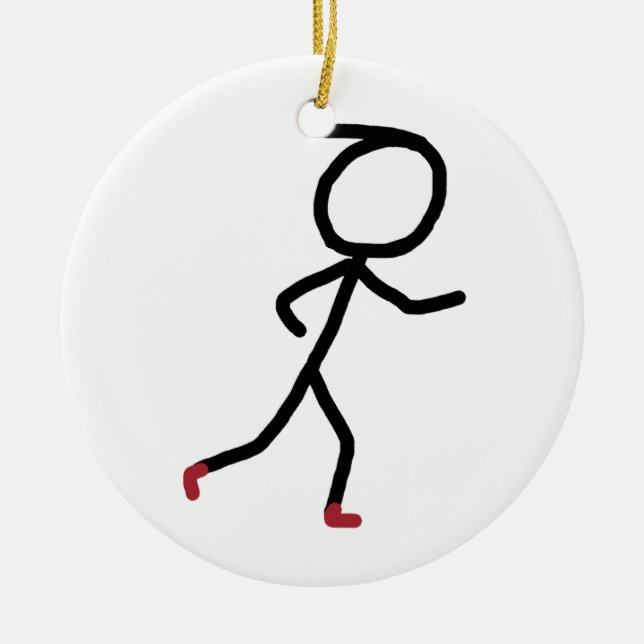 Joggen Stickman Keramik Ornament (Vorne)