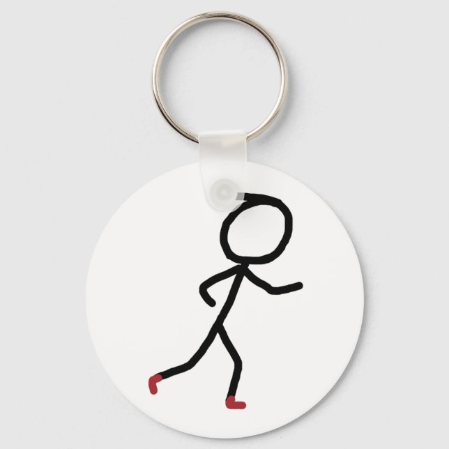 Joggen Stickman Schlüsselanhänger (Vorderseite)