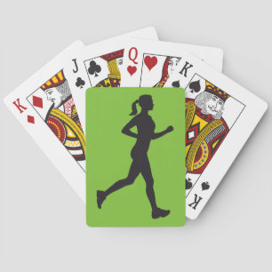 jogging woman spielkarten