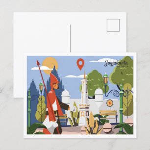 Jogjakarta Indonesien - Darstellung des Reiseortes Postkarte