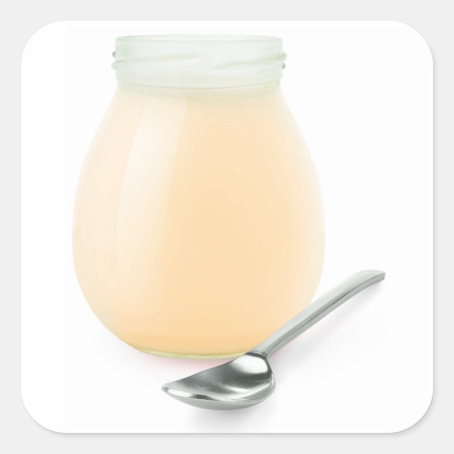 Jogurt, frisch quadratischer aufkleber (Vorderseite)