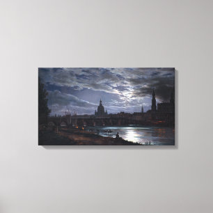 Johan Christlich Dahl View von Dresden by Moonligh Leinwanddruck