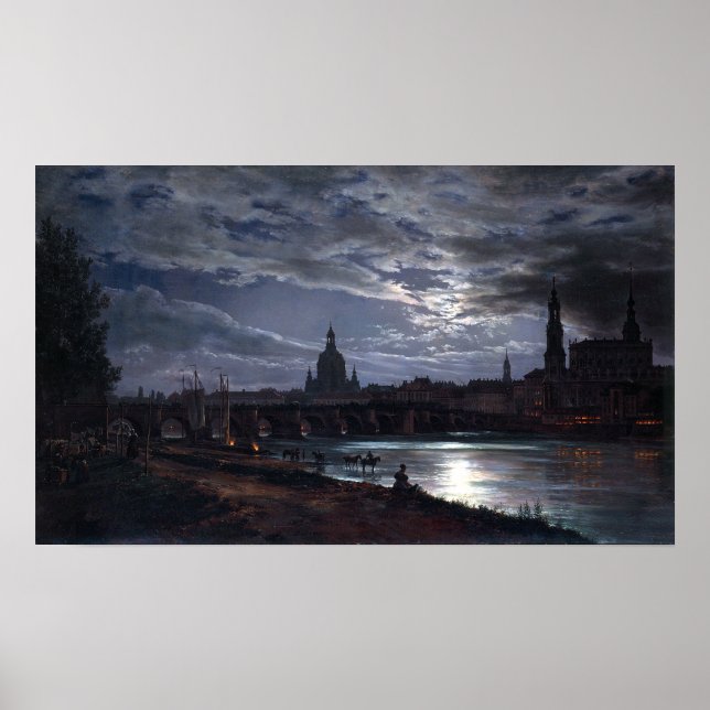 Johan Christlich Dahl View von Dresden by Moonligh Poster (Vorne)