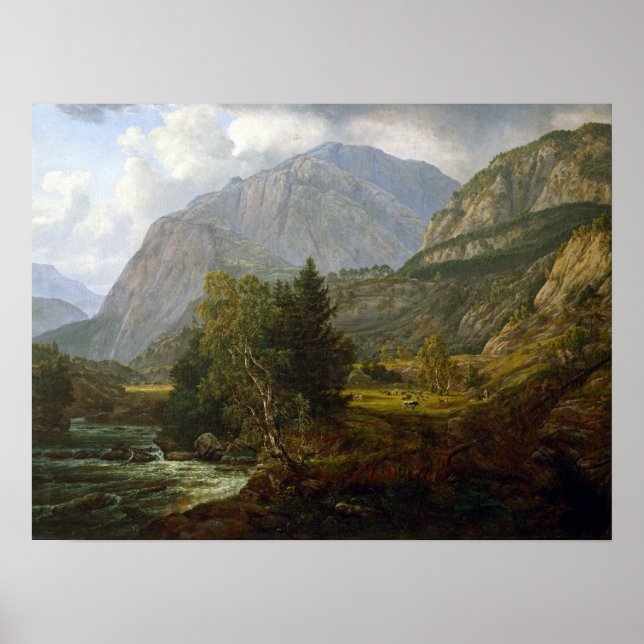 Johan Christlich Dahl View von Fortundalen Poster (Vorne)