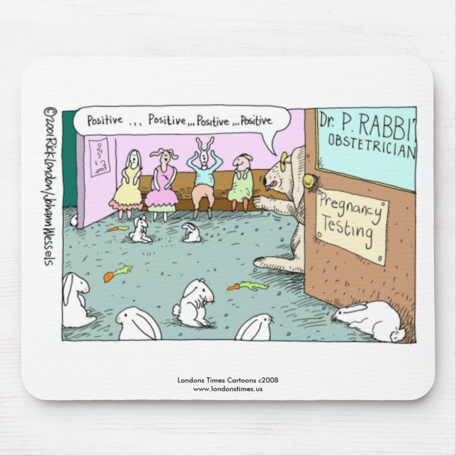 johann_rabbit, Londons Times Cartoon c2008www.... Mousepad (Vorne)
