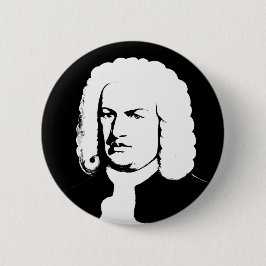 Johann Sebastian Bach abstrakt in Schwarz und weiß Button