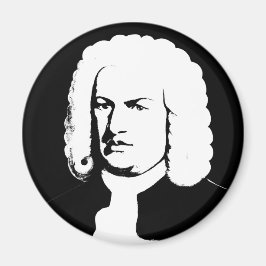 Johann Sebastian Bach abstrakt in Schwarz und weiß Magnet