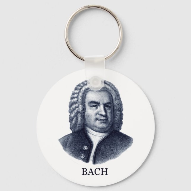 Johann Sebastian Bach, blau Schlüsselanhänger (Vorderseite)