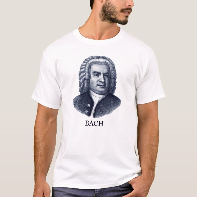 Johann Sebastian Bach, blau T-Shirt (Vorderseite)