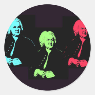 Johann Sebastian Bach Collage Runder Aufkleber