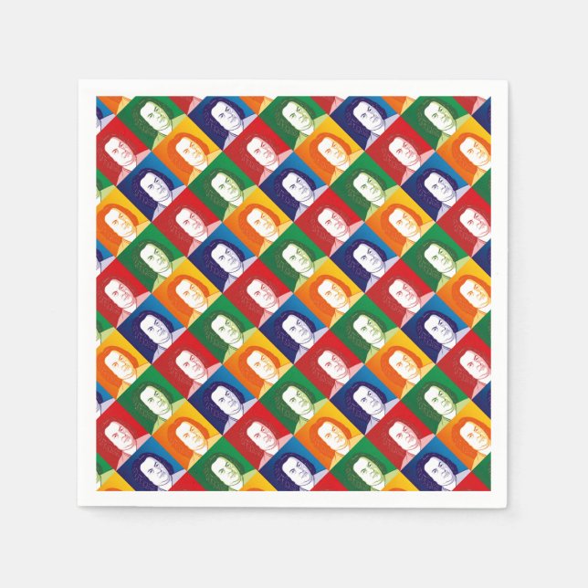 Johann Sebastian Bach im Cartoon Stil Serviette (Vorderseite)