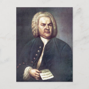 Johann Sebastian Bach im Jahre 1746, mit R?tselkan Postkarte