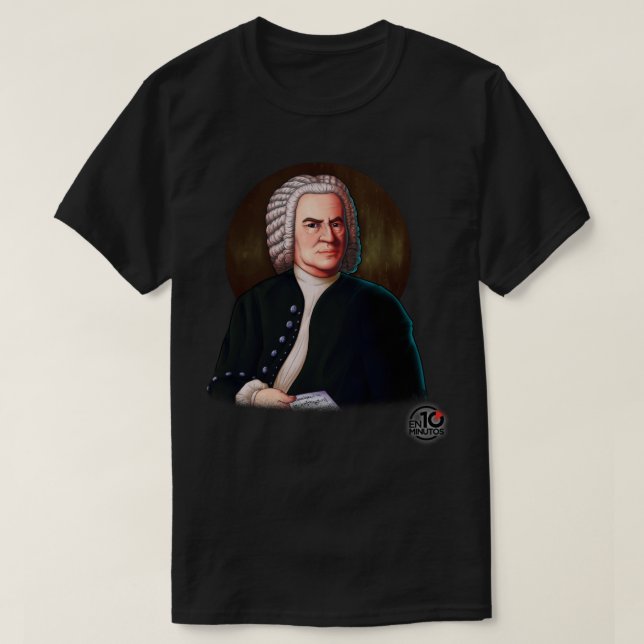 Johann Sebastian Bach + Logo en10minutos Sticker T-Shirt (Design vorne)