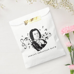 Johann Sebastian Bach Portrait and Bust with Notes Geschenktütchen