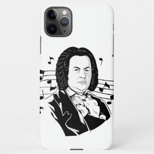 Johann Sebastian Bach Portrait and Bust with Notes iPhone 11Pro Max Hülle