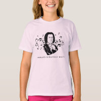 Johann Sebastian Bach Portrait and Bust with Notes