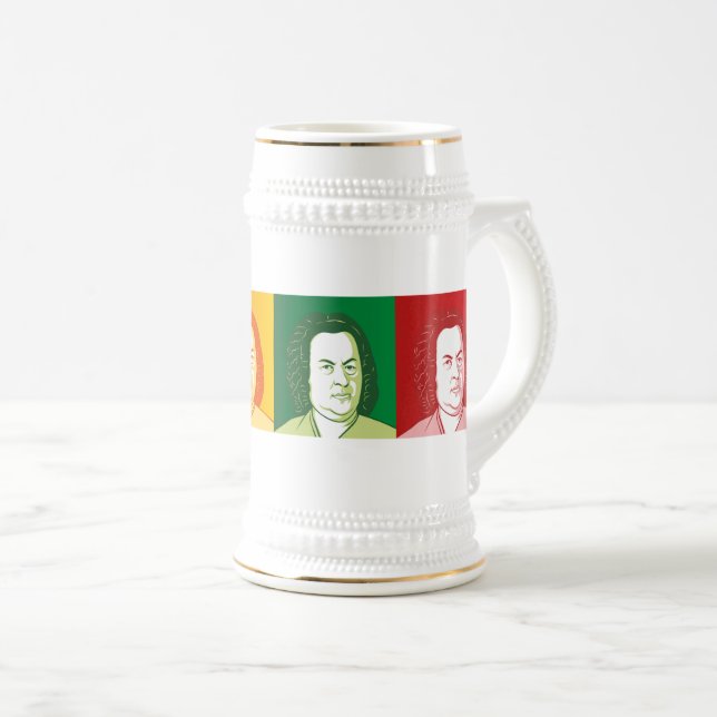 Johann Sebastian Bach Portrait Bierglas (VorderseiteRechts)