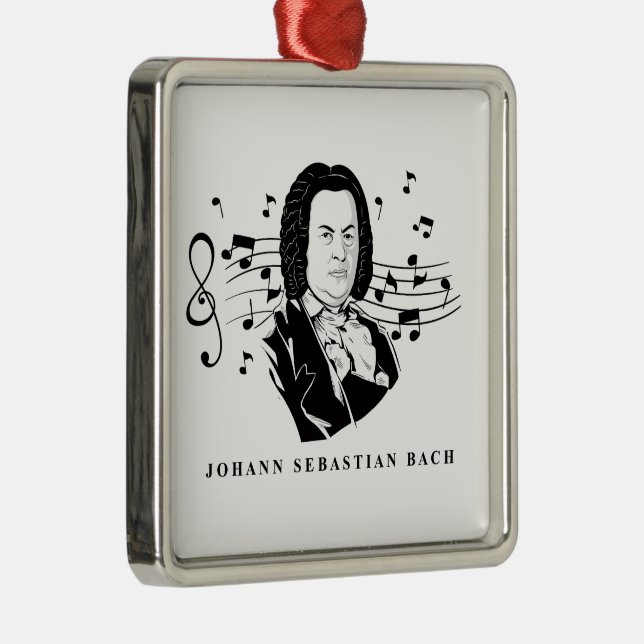 Johann Sebastian Bach Portrait / Büste mit Anmerku Ornament Aus Metall (Rechts)