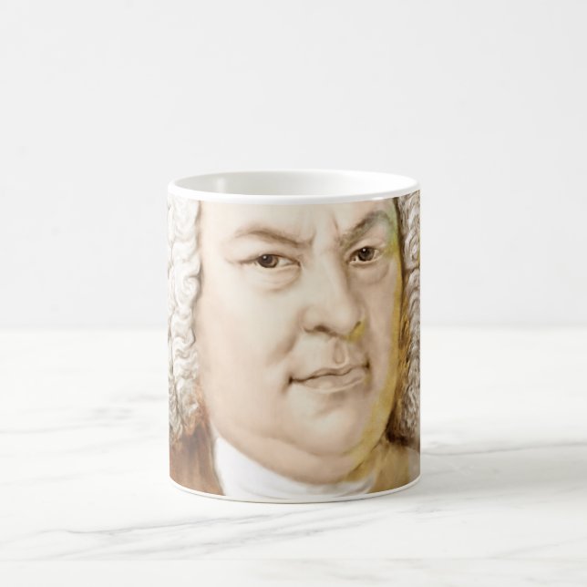 Johann Sebastian Bach Portrait in beige Kaffeetasse (Mittel)