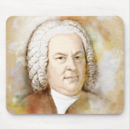 Johann Sebastian Bach Portrait in Beige Mousepad
