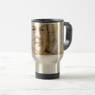 Johann Sebastian Bach Portrait in Beige Reisebecher