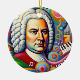 Johann Sebastian Bach Portrait Keramik Ornament